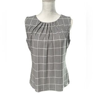 Calvin Klein Black and White Sleeveless‎ Women’s Blouse